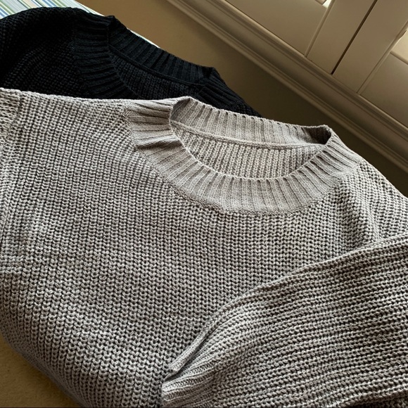 Sexy grey long sleeve broken holes sweater dress - Picture 5 of 5